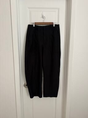 Athleta Skyline Barrel Leg Black Pants High Rise Comfy Trendy Pant